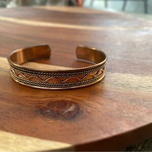 Vintage Copper Braided Southwestern Style Cuff Bracelet